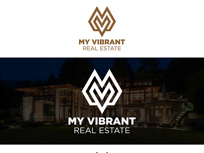 MV Letter Monogram I Real Estate Logo Design