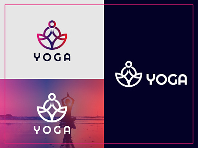 YOGA Logo Design abstract brand identity branding corporate creative design flat logo gradient logo icon logo logo trends 2021 logomark looginspirations meditation app meditation logo minimalist logo modern logo yoga app yoga logo
