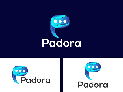 Chat App modern logo Design With Letter P