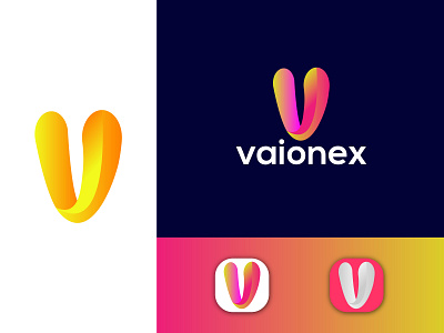 Abstract V Modern Logo Design For Vaionex