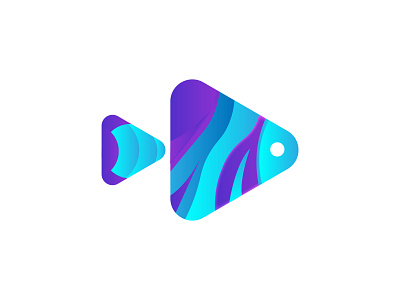 Fish play modern logo design