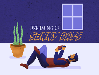 Daydream Season book font human illustration plant reading room sunny texture