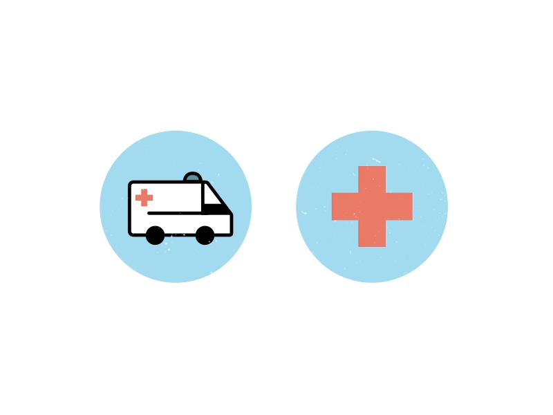 Houston, we have a problem ambulance medical texture motion illustration palette color icon gif animation flat 2d