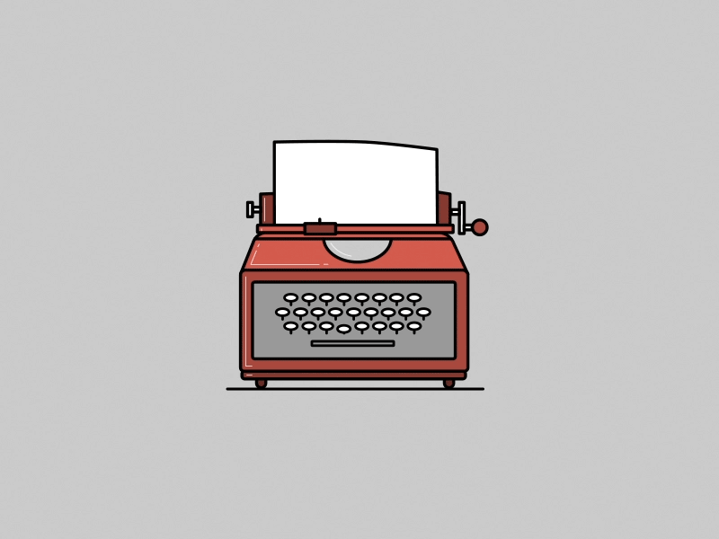 The Classics 2d animation color design flat gif illustration motion old school red style typewriter