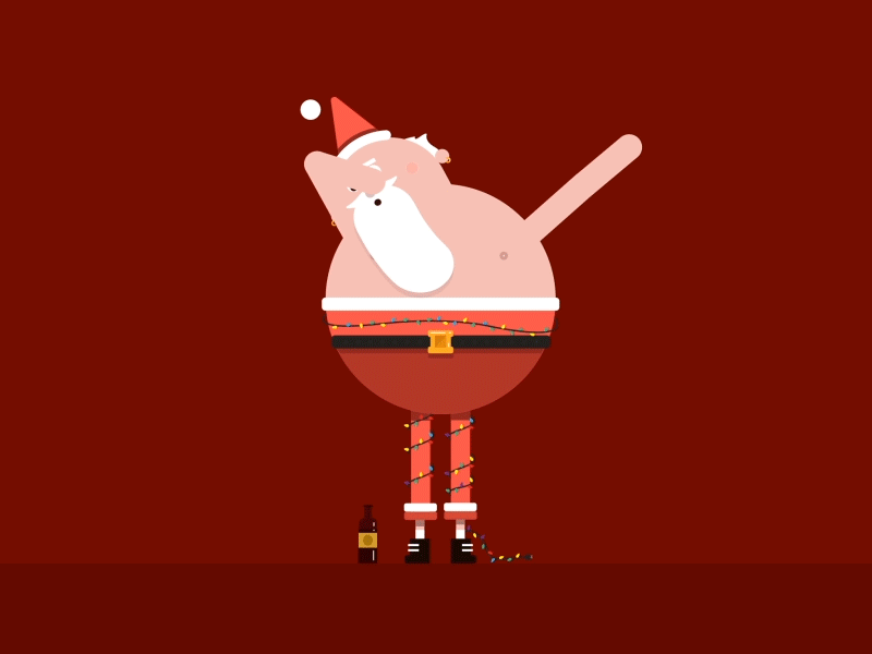 The holidays got me like. 2d animation character christmas dab design holidays illustration nyc santa style thrillist