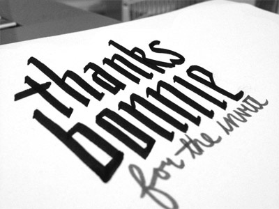Thanks Bonnie calligraphy debut hand lettering invite lettering thanks