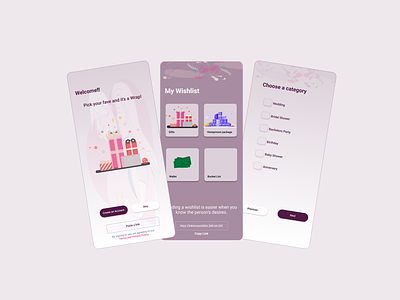 Gifting App branding design illustration internship mobiledesign ui uiux uiuxdesign uiuxdesigner ux