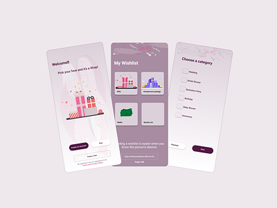 Gifting App branding design illustration internship mobiledesign ui uiux uiuxdesign uiuxdesigner ux