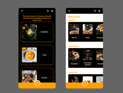 Food Delivery App design illustration internship mobiledesign ui uichallenge uiux uiuxdesigner ux