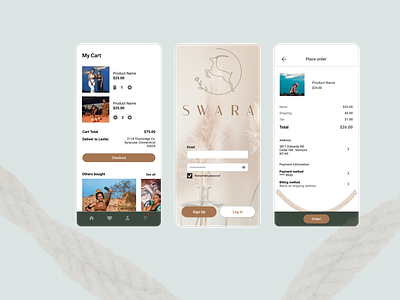 SWARA Shopping App design illustration internship juniordesigner mobiledesign ui uichallenge uidesign uiux uiuxdesign uiuxdesigner ux uxdesign