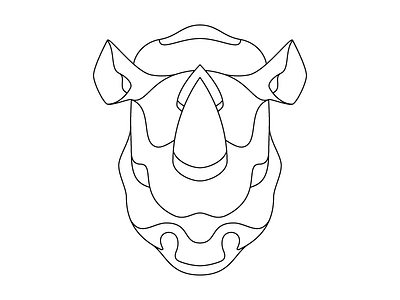 Rhinoceros Outline illustration outline pachyderm rhino rhinoceros wildlife