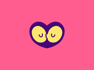 Kissing logo concept couple emoji heart kiss kisses kissing kissingday logo logoconcept logoconceptday logodesigner logofolio logoideas logomaker love pink purple yellow