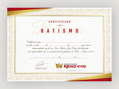 Certificado Batismo Reino Vivo