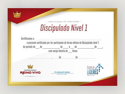 Certificado Discipulado Reino Vivo brand branding curitiba design everson id illustration ilustration logo mayer