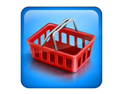 Icon shopping basket basket buy cart everson icon ilustration market mayer shooping skeumorfisme