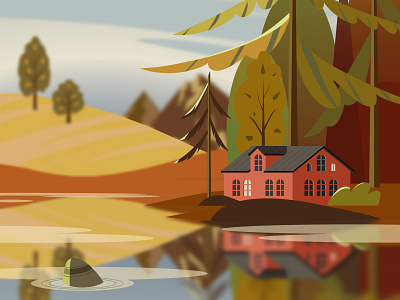 Осенний пейзаж design illustration vector