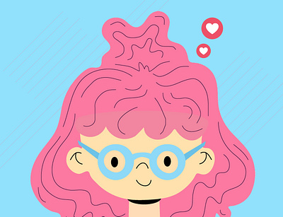 Talia The Pinky Hair design illustration