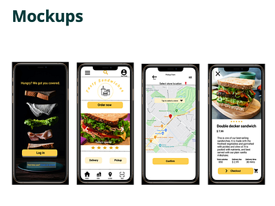 Mockups and High Fidelity Prototypes for a Food App