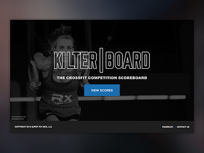 Kilter | Board Homepage big image crossfit dark web design website