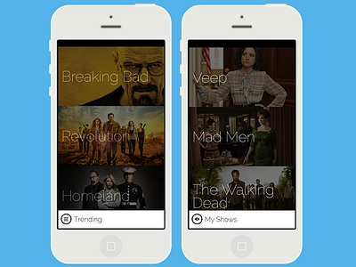 TV App Concept (1 of 2) images ios mobile mobile app design thin type tv