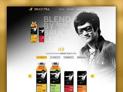 Bruce Lee Tea Website bruce lee collab drinks website yellow