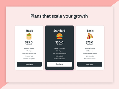 Pricing Page ui