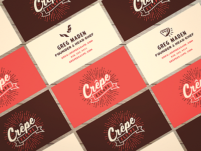 Crepe Escape Business Cards branding business cards creperie crepes hudson valley icons illustrations logo new york small business upstate new york