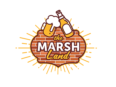 Marsh Land Badge badge beer brick cheers geofilter illustration les logo lower east side new york