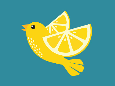 Lemon Bird bird character flat flavor fruit illustration lemon vector