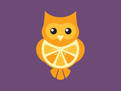 Tangerine Owl bird character flat flavor fruit illustration owl packaging tangerine vector
