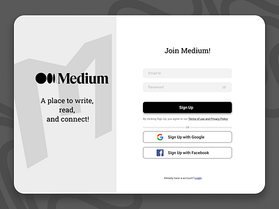 Sign up page redesign - Medium