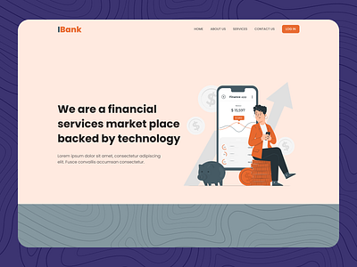 Hero section page design of a fintech firm fintech web ui hero section design ui design ux research uxui design web design