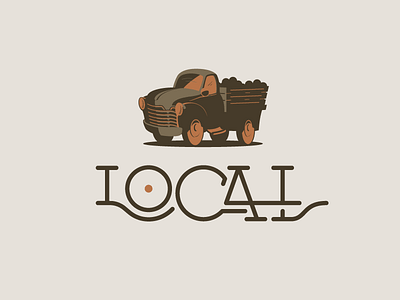 Local 1 custom illustration lettering logo truck type
