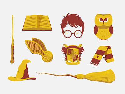 Things concerning Harold Potter book broom harry potter illustration owl scarf