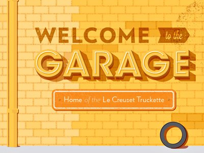 Le Garage brick garage illustration truck warehouse