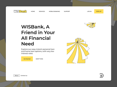 Website Hero Page : WISBank advertising branding financial landing page layout logo print typography ui ui design