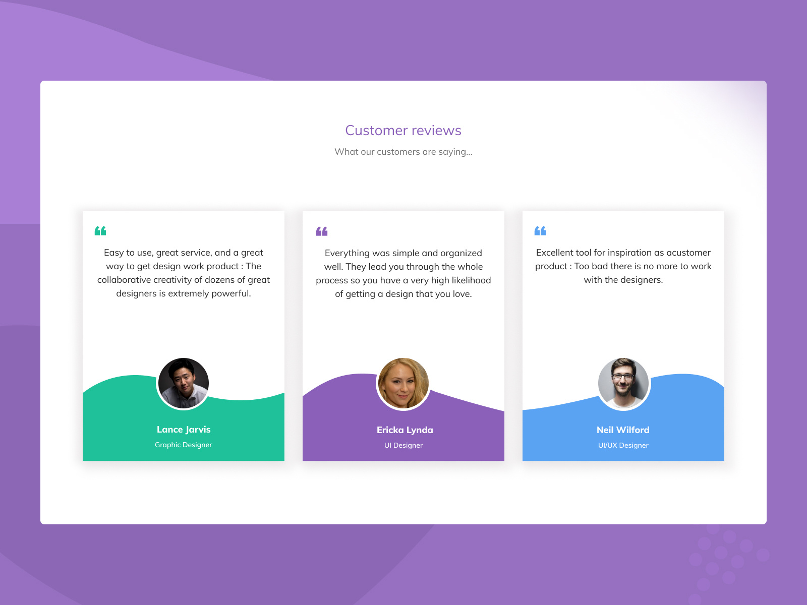 Testimonial Page Design by Durga Prasad on Dribbble