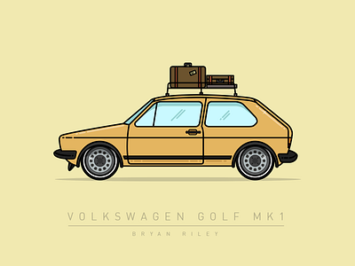 Volkswagen Golf MK1 car illustration illustrator vector volkswagen
