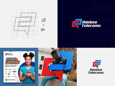 Logo and Flyer design for Adebee Telecoms branding telecommunications