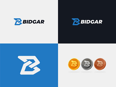 Logo and Token Design for Bidgar bidding branding coins logo design