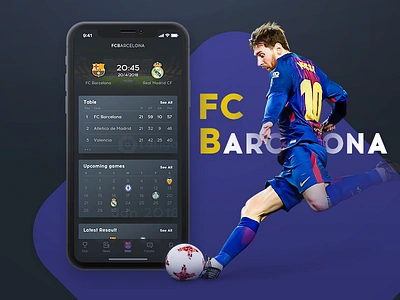 FCB Mobile APP - FC Barcelona app ball barcelona fcb football messi mobile player sports ui ux