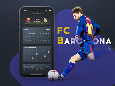 FCB Mobile APP - FC Barcelona app ball barcelona fcb football messi mobile player sports ui ux