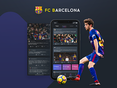 FCB Mobile APP - FC Barcelona - Forum Page app barcelona fcb football forum goal mobile player roberto sports ui ux