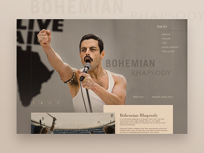 Bohemian Rhapsody website design bohemian rhapsody flat freddie queen ui ux web