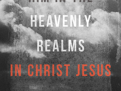 Heavenly Realms clouds poster texture typography