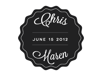 Chris & Maren Wedding Badge badge invite wedding