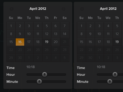 Dark Date Time Range Picker calendar dark datepicker metrics time