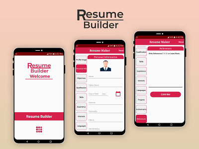 Resume Builder Application app design creative cv maker cv maker resume app resume maker