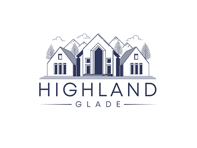 Highland Glade Logo Design branding design graphic design house illustration lineart logo vector