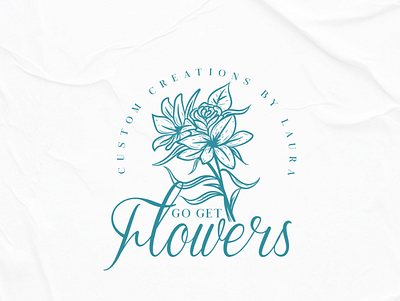 Creative Logo with Cross and Tiffany branding design floral graphic design hand drawn illustration lineart logo vector vintage